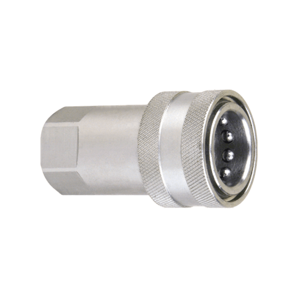 275 SERIES HYDRAULIC QUICK COUPLING (CARBON STEEL) ISO-7241-A,  POPPET VALVE WITH HOLE, WITH PRESSURE ELEMINATOR
